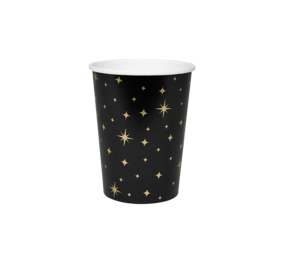 Paper Dreams Beker Zwart met Gouden Sterren | 8 stuks Paper Dreams Beker Zwart met Gouden Sterren | 8 stuks