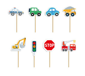 Tuf-Tuf Vehicle Cake Toppers | 8 pieces