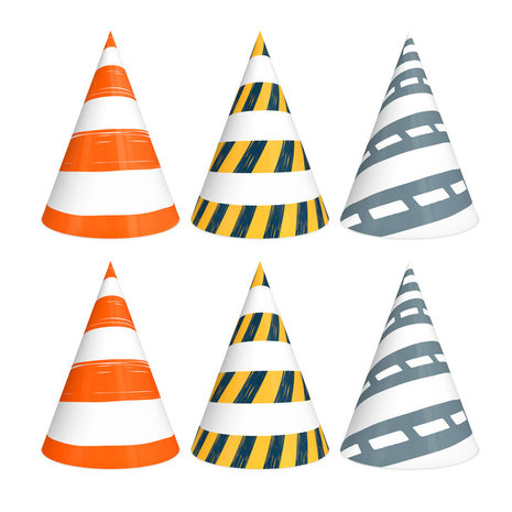 Tuf-Tuf Vehicle Party Hats | 6 pieces