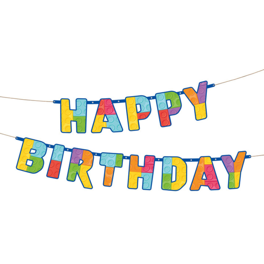 Tuf-Tuf Block Party Letter Garland Happy Birthday 200cm | per piece