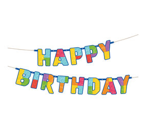 Tuf-Tuf Guirlande de lettres « Joyeux anniversaire » pour fête de quartier, 200 cm | à l’unité