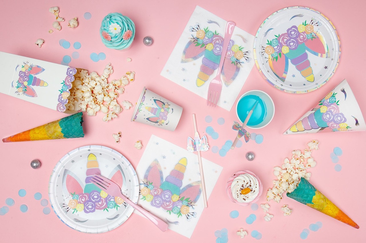 Tuf-Tuf Baby-Einhorn-Popcornbecher 8,5 x 12,5 cm | 6 Stück