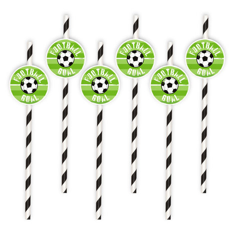 Tuf-Tuf Fußball-Party-Strohhalme 20 cm | 6 Stück
