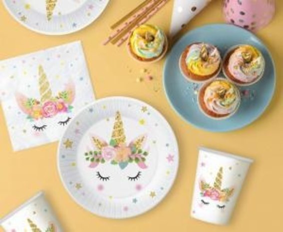 Godan Tasses Bébé Licorne Dorées 266 ml | Lot de 6