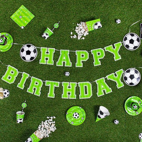 Tuf-Tuf Buchstabengirlande „Fußballparty – Alles Gute zum Geburtstag“ 16,4 x 250 cm | pro Stück