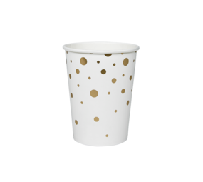 Paper Dreams White cups with Gold Dots 210ml | 8 pieces