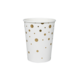 Paper Dreams White cups with Gold Dots 210ml | 8 pieces