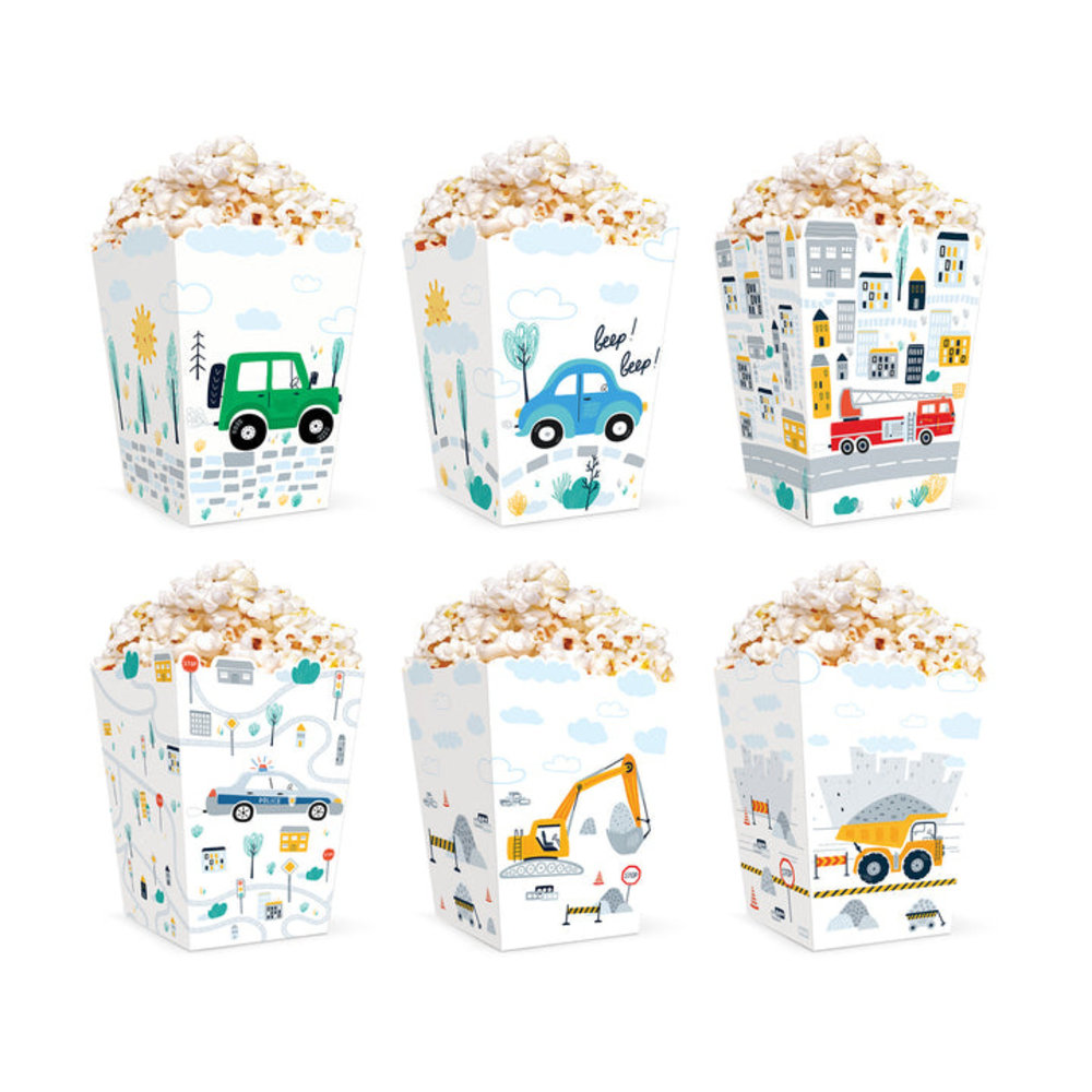 Tuf-Tuf Vehicle Popcorn Boxes | 6 pieces
