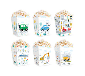 Tuf-Tuf Voertuigen Popcorn Bakjes | 6 stuks Tuf-Tuf Voertuigen Popcorn Bakjes | 6 stuks