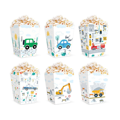 Tuf-Tuf Vehicle Popcorn Boxes | 6 pieces