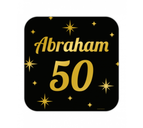 Paper Dreams Deurbord Abraham 50 jaar Classy 50x50cm | per stuk Paper Dreams Deurbord Abraham 50 jaar Classy 50x50cm | per stuk