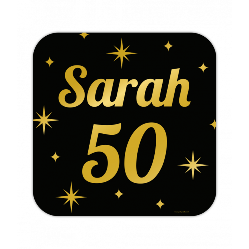 Paper Dreams Deurbord Sarah 50 jaar Classy 50x50cm | per stuk Paper Dreams Deurbord Sarah 50 jaar Classy 50x50cm | per stuk