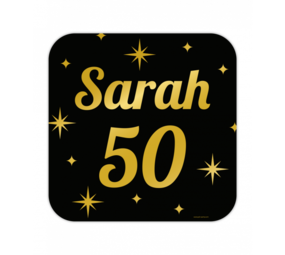 Paper Dreams Deurbord Sarah 50 jaar Classy 50x50cm | per stuk Paper Dreams Deurbord Sarah 50 jaar Classy 50x50cm | per stuk