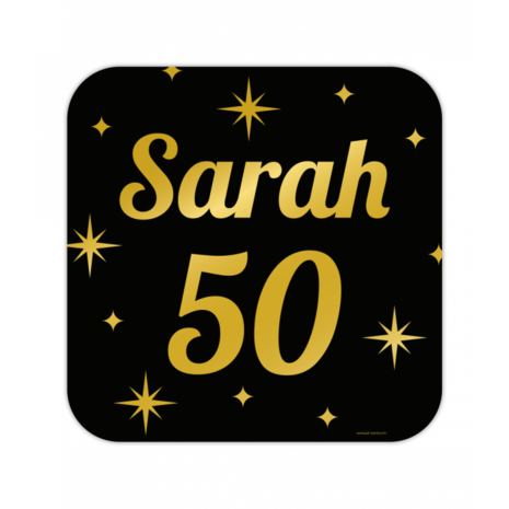 Paper Dreams Deurbord Sarah 50 jaar Classy 50x50cm | per stuk Paper Dreams Deurbord Sarah 50 jaar Classy 50x50cm | per stuk