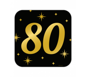 Paper Dreams Deurbord 80 jaar Classy 50x50cm | per stuk Paper Dreams Deurbord 80 jaar Classy 50x50cm | per stuk