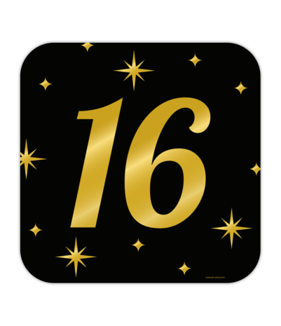 Paper Dreams Deurbord 16 jaar Classy 50x50cm | per stuk Paper Dreams Deurbord 16 jaar Classy 50x50cm | per stuk