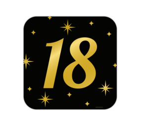 Paper Dreams Door sign 18 years Classy 50x50cm | per piece