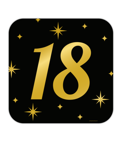 Paper Dreams Door sign 18 years Classy 50x50cm | per piece Paper Dreams Door sign 18 years Classy 50x50cm | per piece