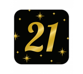 Paper Dreams Deurbord 21 jaar Classy 50x50cm | per stuk Paper Dreams Deurbord 21 jaar Classy 50x50cm | per stuk