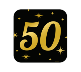 Paper Dreams Plaque de porte « 50 ans d'élégance » 50 x 50 cm | à l'unité