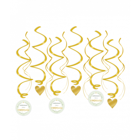 Paper Dreams Gefeliciteerd Met Je Communie Swirls 70cm | 12 stuks Paper Dreams Gefeliciteerd Met Je Communie Swirls 70cm | 12 stuks