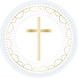 Amscan Assiettes de communion croix bleu clair 23 cm | 8 pièces