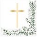 Amscan Serviettes de communion croix botanique 33x33cm | 16 pièces