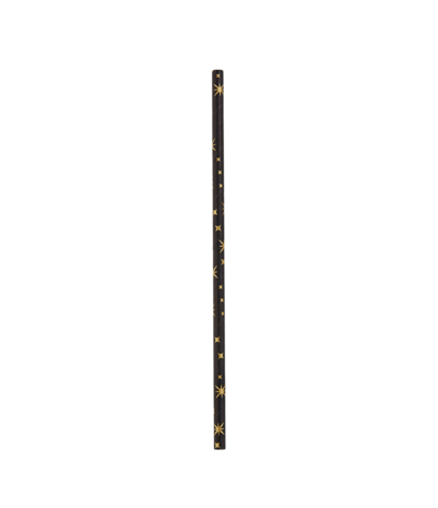 Paper Dreams Black Straws with Gold Stars | 8 pieces