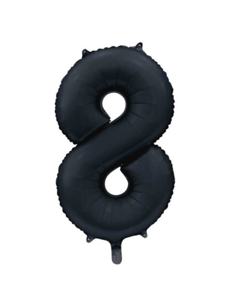 WeFiesta Helium balloon number 8 Satin Black | 86cm