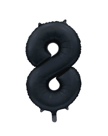 WeFiesta Ballon à l'hélium numéro 8 Noir satiné | 86 cm