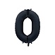 WeFiesta Helium Balloon Number 0 Satin Black | 86cm