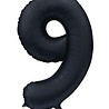 WeFiesta Helium Balloon Number 9 Satin Black | 86cm