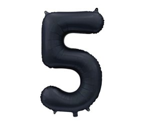 WeFiesta Helium Ballon Cijfer 5 Satijn Zwart | 86cm WeFiesta Helium Ballon Cijfer 5 Satijn Zwart | 86cm