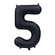 WeFiesta Helium Balloon Number 5 Satin Black | 86cm
