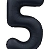 WeFiesta Ballon à l'hélium chiffre 5 noir satiné | 86 cm WeFiesta Ballon à l'hélium chiffre 5 noir satiné | 86 cm