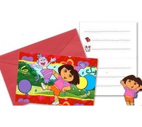 Amscan Dora Party Invitation red envelopes 6 pieces