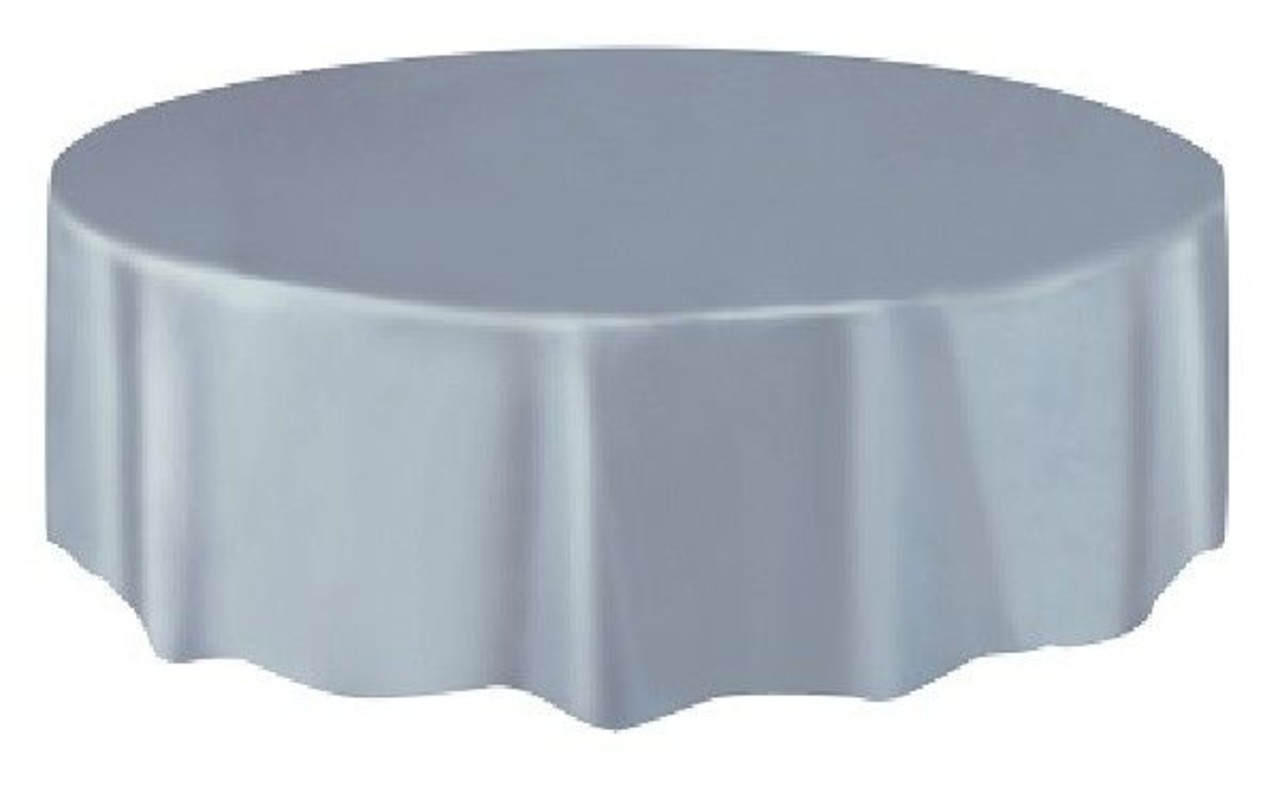 Unique Party Runde Tischdecke in Silber, 213 cm | pro Stück