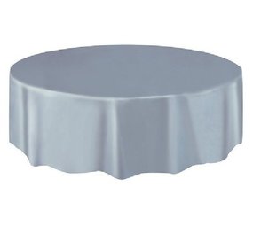 Unique Party Nappe ronde argentée 213 cm | à l'unité