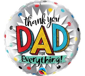 Crosswear Helium Ballon Thank You Dad 46cm | per stuk Crosswear Helium Ballon Thank You Dad 46cm | per stuk