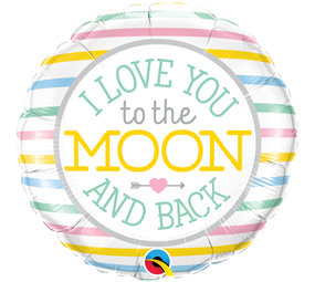 Folat Ballon à l'hélium « Je t'aime jusqu'à la lune et retour » 46 cm | à l'unité
