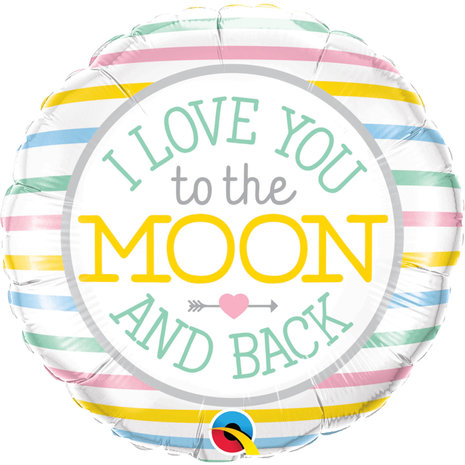 Folat Ballon à l'hélium « Je t'aime jusqu'à la lune et retour » 46 cm | à l'unité