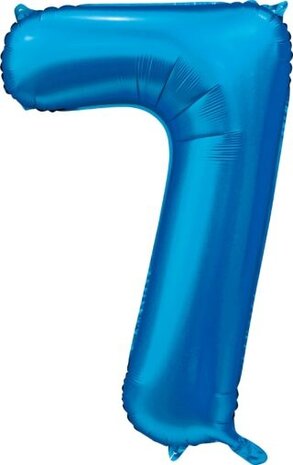 Folat Ballon bleu métallisé numéro 7 | 86 cm