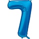 Folat Blue Foil Balloon Number 7 | 86cm