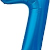 Folat Ballon bleu métallisé numéro 7 | 86 cm