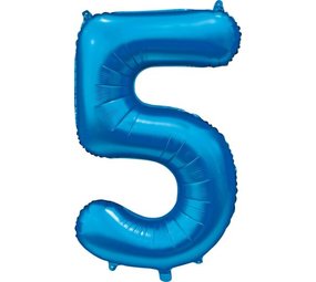 Folat Blue Foil Balloon Number 5 | 86cm