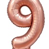WeFiesta Helium Ballon Satin Rosé Goud cijfer 9 | 86cm