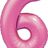 WeFiesta Roze Cijfer Ballon 6 jaar Glans | 86cm