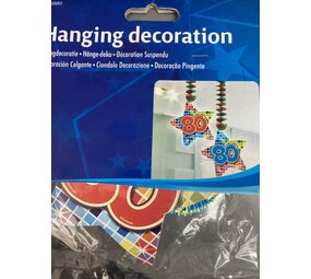 Folat Hang Decoratie Spiraal 80 jaar Stervorm | 2 stuks Folat Hang Decoratie Spiraal 80 jaar Stervorm | 2 stuks
