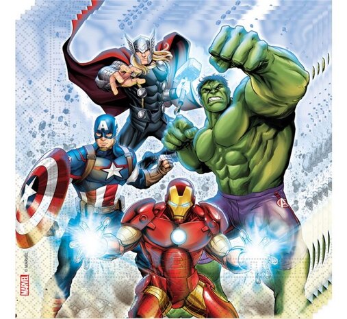 Procos Party Avengers Infinity-Stein-Servietten 33x33cm | 20 Stück
