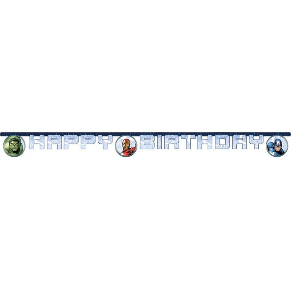 Procos Party Avengers Infinity-Steine ​​Buchstabengirlande „Alles Gute zum Geburtstag“ 200 cm | pro Stück